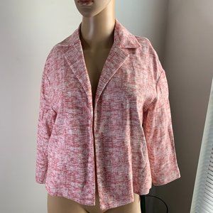 Anne Klein Red & White 3/4 Sleeve Blazer